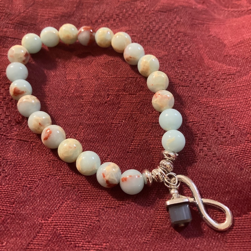 AMAZONITE BEAD  & BRIGHTON CHARM BRACELET ~ NWT